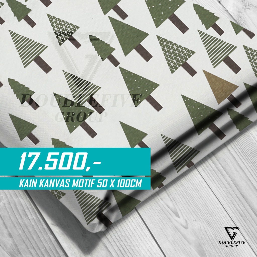 KAIN KANVAS MOTIF METERAN / KAIN MOTIF LUKIS KANVAS MOTIF CEMARA 0.5 M X 1.5 METER