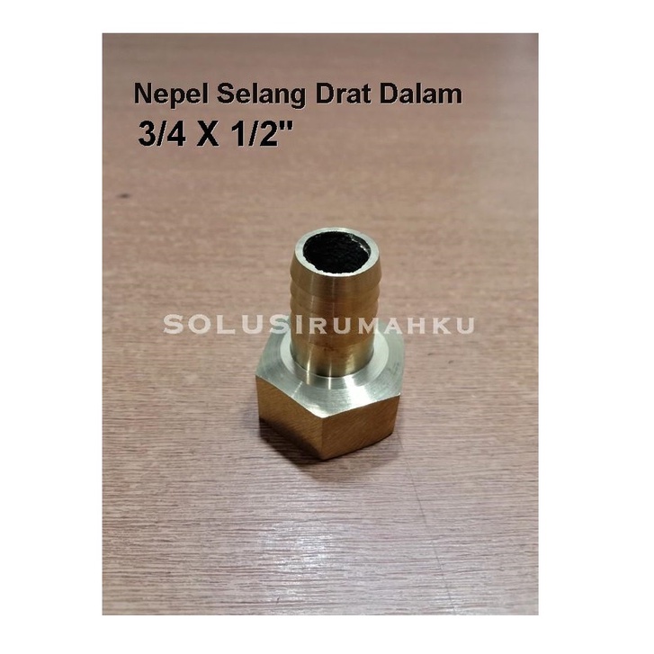 Nepel Drat Dalam Drat 3/4" untuk Selang 1/2" Nepple Nipel Selang Air