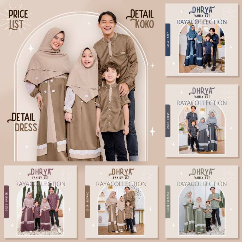 DHRYA FAMILY SET by Silmee Indonesia / Baju Koko Set Gamis Seragam Lebaran ORI