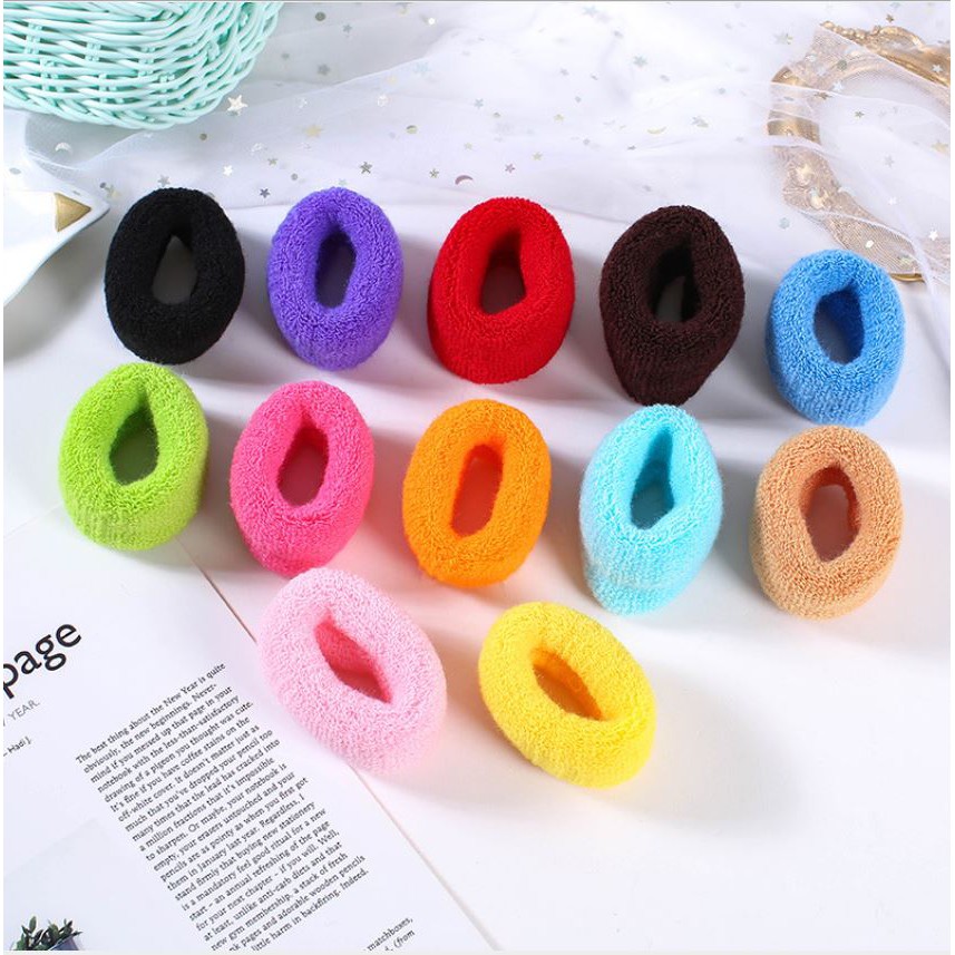 12Pcs Ikat Rambut Sponge 12 Warna - Kunciran / Ikat Rambut Cepol Hijab /Jilbab [Gratis Ongkir/Cod]