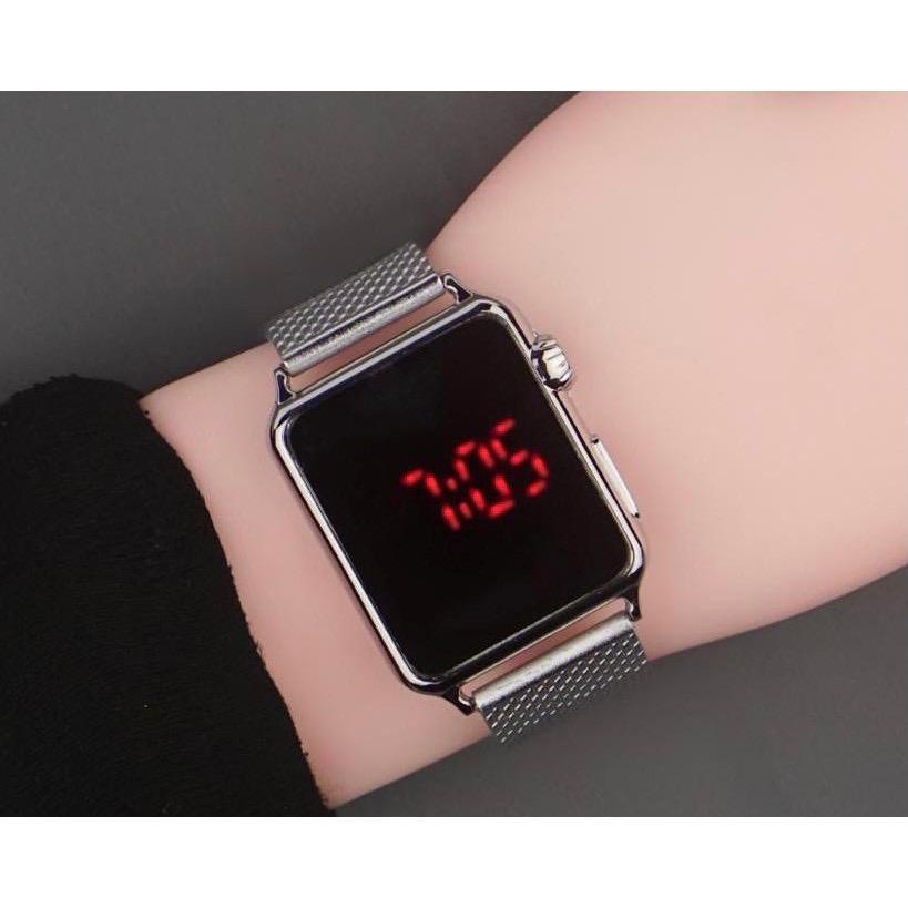 BAJ JAM TANGAN PRIA WANITA I DIGITAL WATCH RUBBER ELEKTORNIK TOUCH MAGNET LED AP022