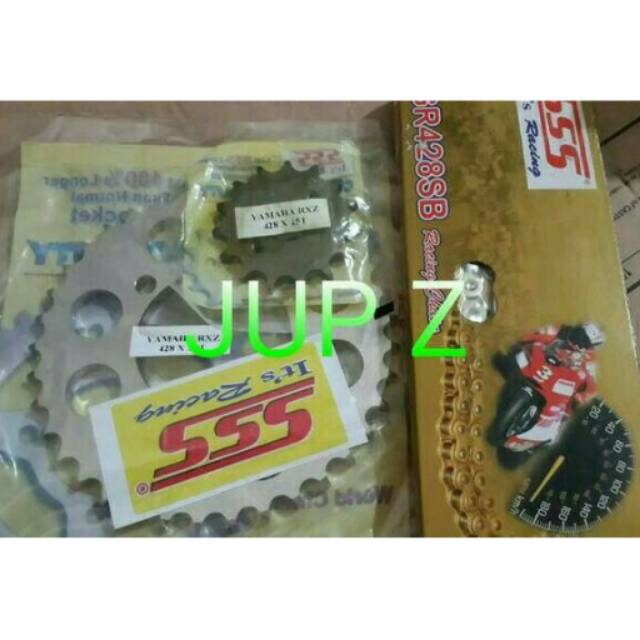 Gear set / ger set / gir set original sss type 428 jupiter vega vega zr rx king rantai gold