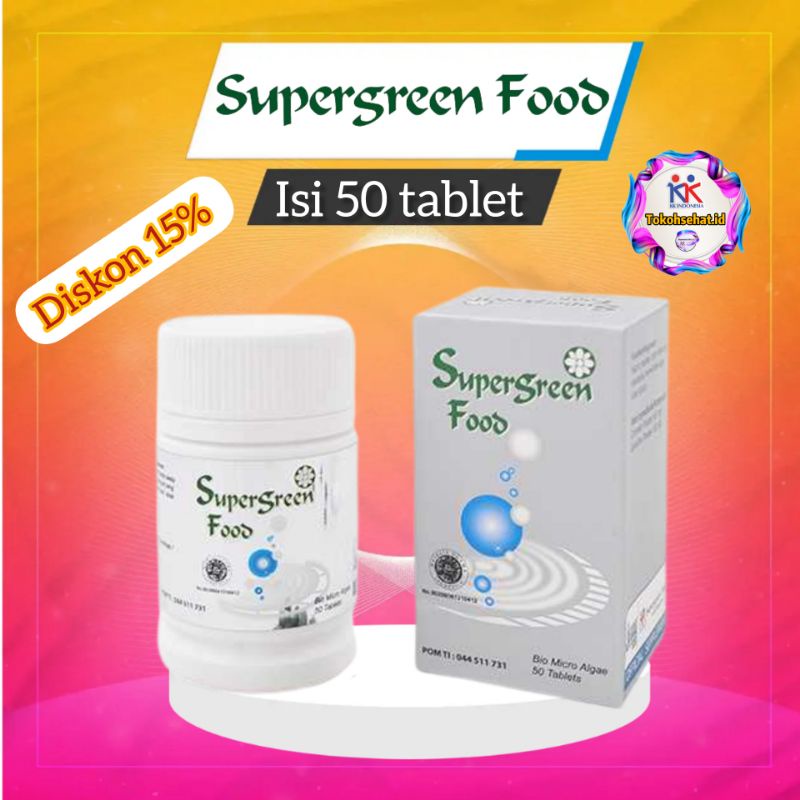 Super Green Food Isi 50 Tablet Suplemen Multivitamin KK Indonesia Padat Gizi Meningkatkan imun Tubuh Herbal Asam Lambung Maag kronis Gerd Asam Lambung