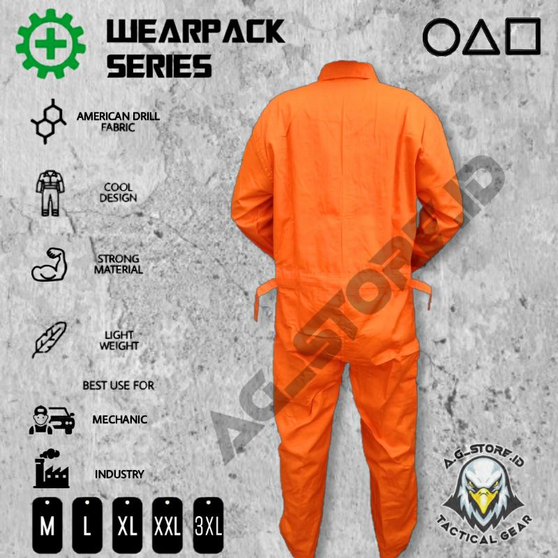 Wearpack Safety bahan American drill/Wearpack Langsungan/Baju bengkel