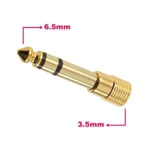 Audio Jack 3.5mm Female to 6.5mm Male Adapter Converter Jack Audio 3.5mm To 6.5mm Gold