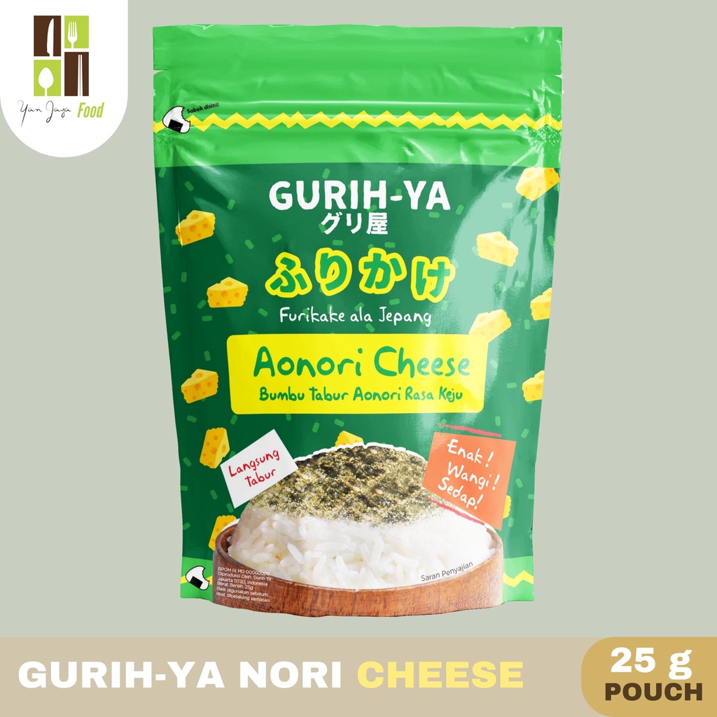 Gurih-Ya Nori Tabur Rumput Laut [Ori/Pedas/Keju/Bonito] POUCH 25g