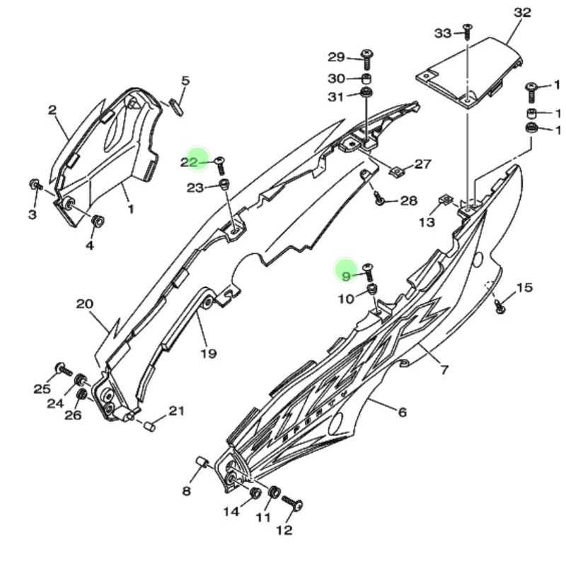 BAUT BODY SAMPING F1ZR ORI YGP FIZR FIZ F1Z R VEGA OLD 98507-06020