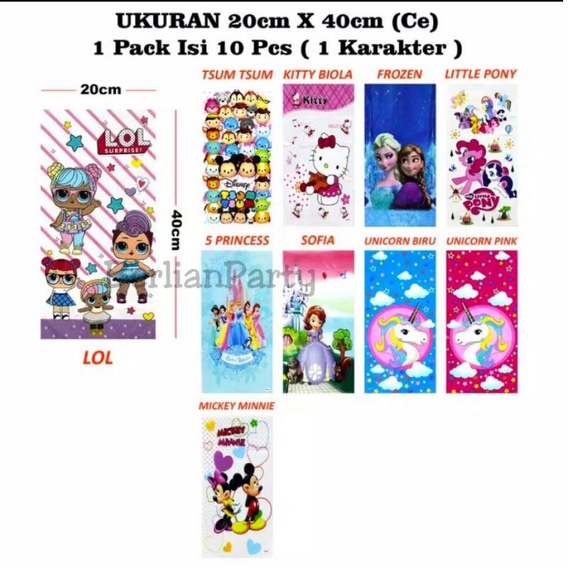 

Plastik Snack Ulang Tahun / Plastik Snack Karakter 20cm x 40cm