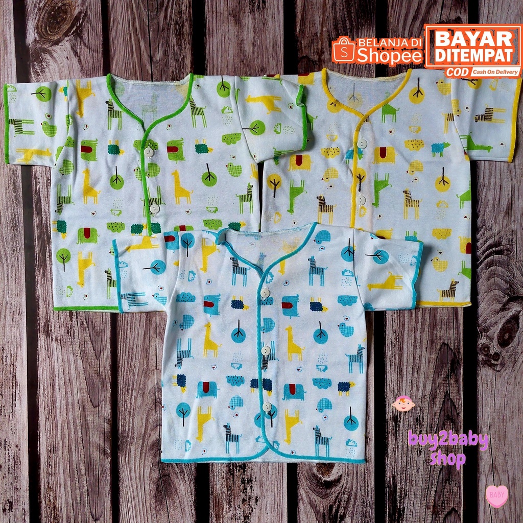 Piyama lengan pendek bayi Shankusen Animal Series isi 3 PCS