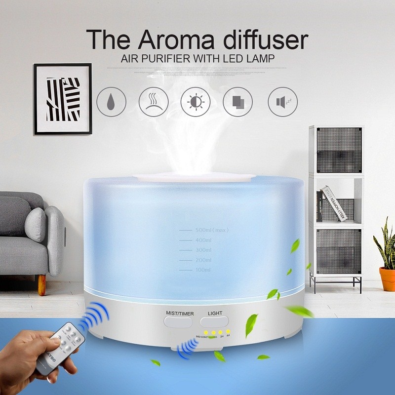 Taffware Aromatherapy Air Humidifier 7 Color 500ml with Remote Control