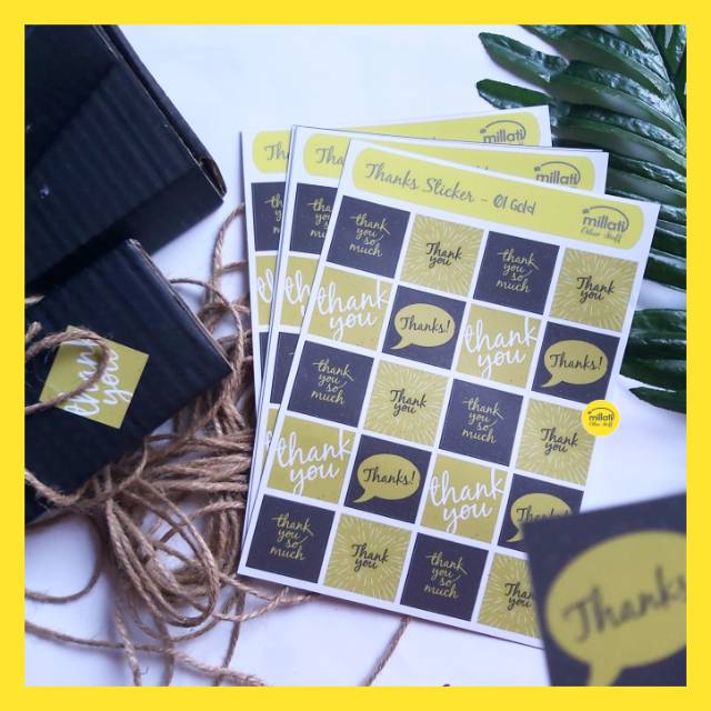 

Millati Otherstuff : Premium Sticker Thank You Black Gold {Ready Stock}