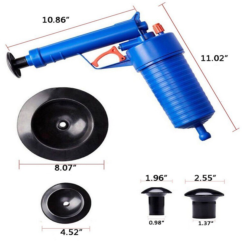 [BEST QUALITY] Auger Pompa Sedot Saluran WC Westafel Ledeng High Pressure Air Drain Plunger