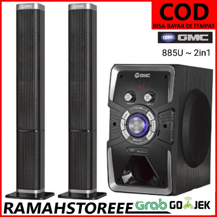 GMC 885U Speaker GMC Multimedia Bluetooth Bisa Jadi Sound Bar Speaker Bluetooth portable