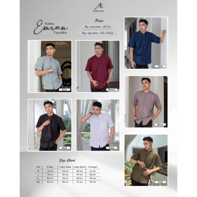 Koko Lengan Pendek Pria Dewasa terbaru terlaris Koko emran by Arrafi Arya Saloka