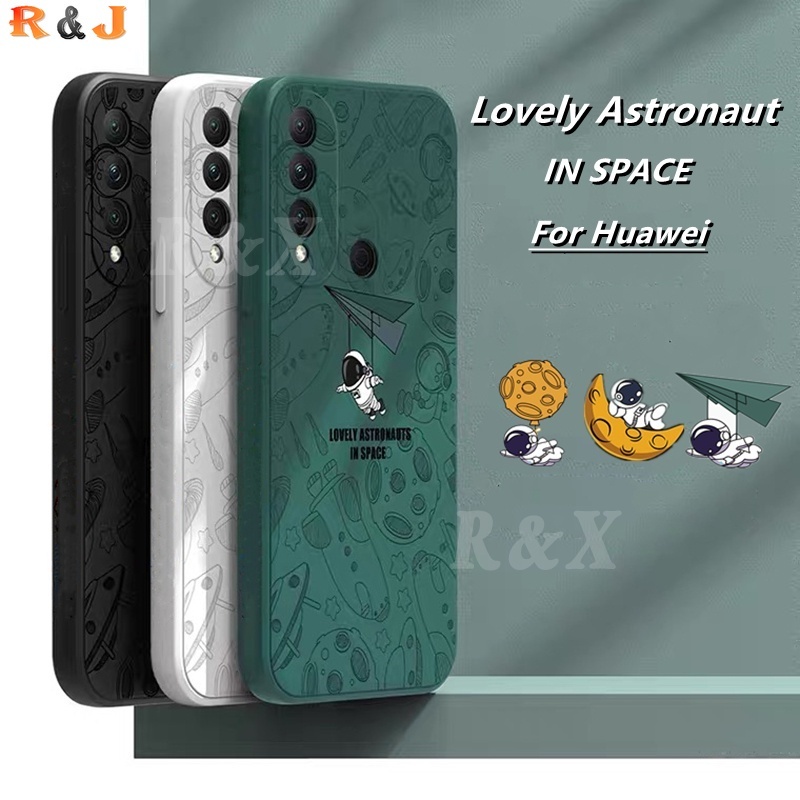 Soft Case Silikon Motif Astronot Luar Angkasa Untuk Huawei Y6P Y7A Y6 Pro 2019 Y9S Nova 7i 5T 3i P30 Lite