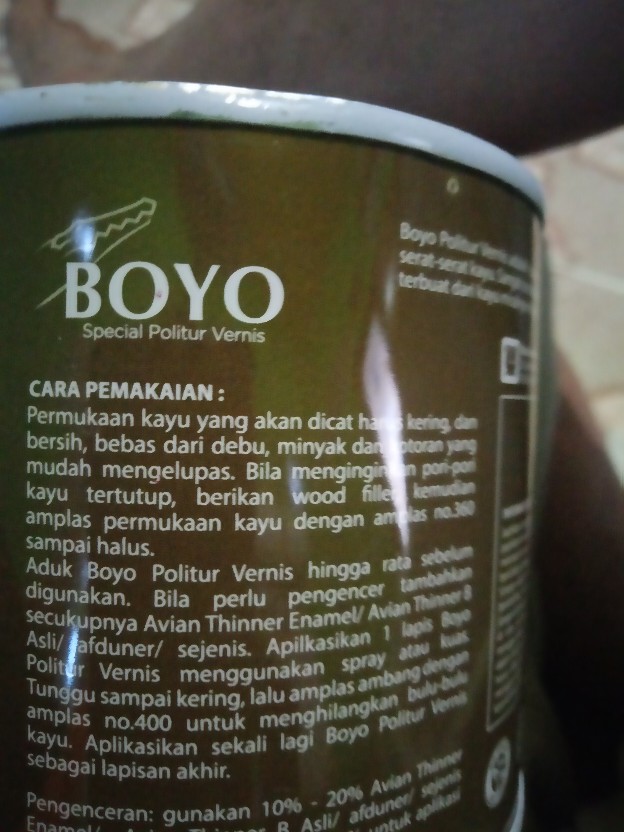 Avian Boyo Cat Politur Plitur Warna, Cat Vernis 500 Ml Warna