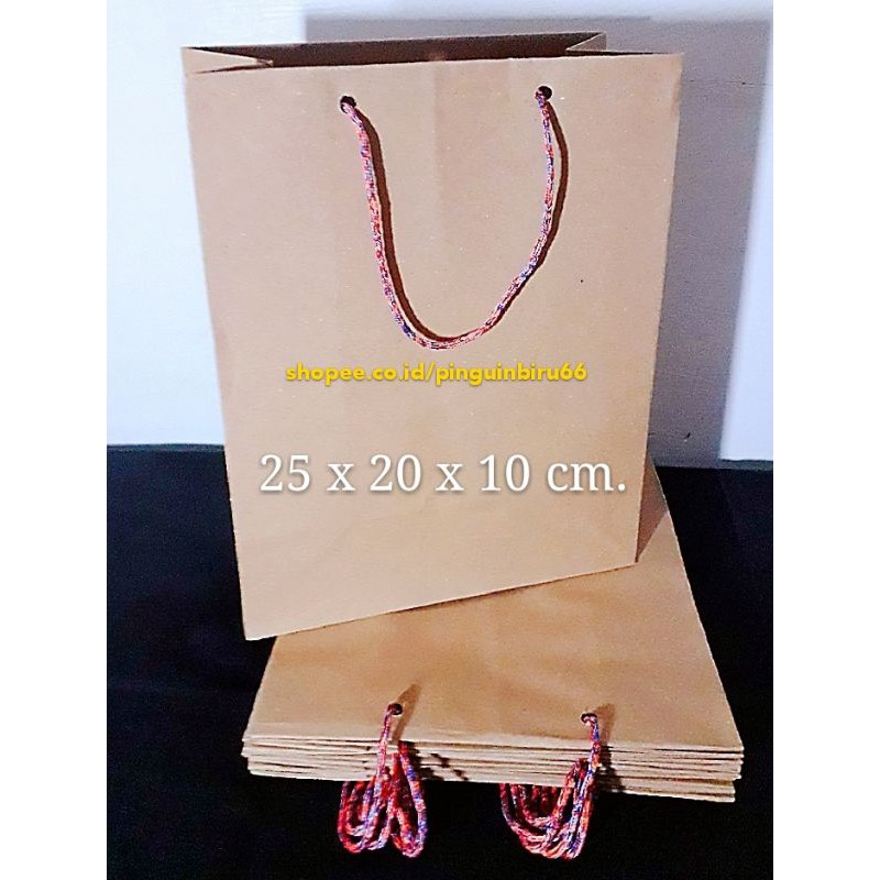 

PROMO GOODIEBAG BROWN CRAFT serbaguna 25 x 20 x 10 cm.