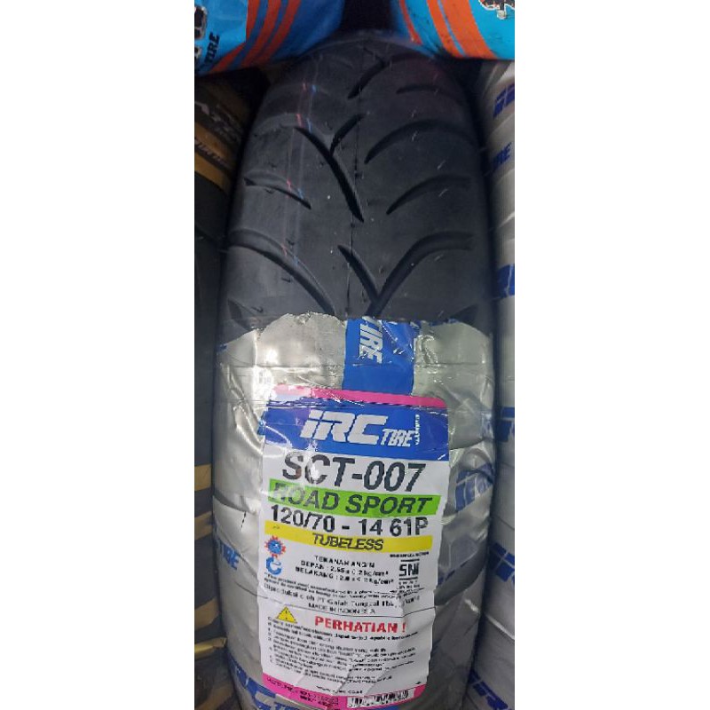 Ban Tubles Honda PCX 150 / PCX150 OLD IRC 120/70-14 FREE PENTIL & WRAPPING standart pabrikan ban bel