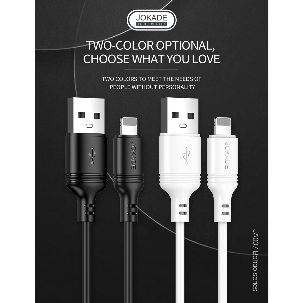 JOKADE JA007 Kabel Data LIGHTNING USB Android 200cm FastCharging 3A 2M