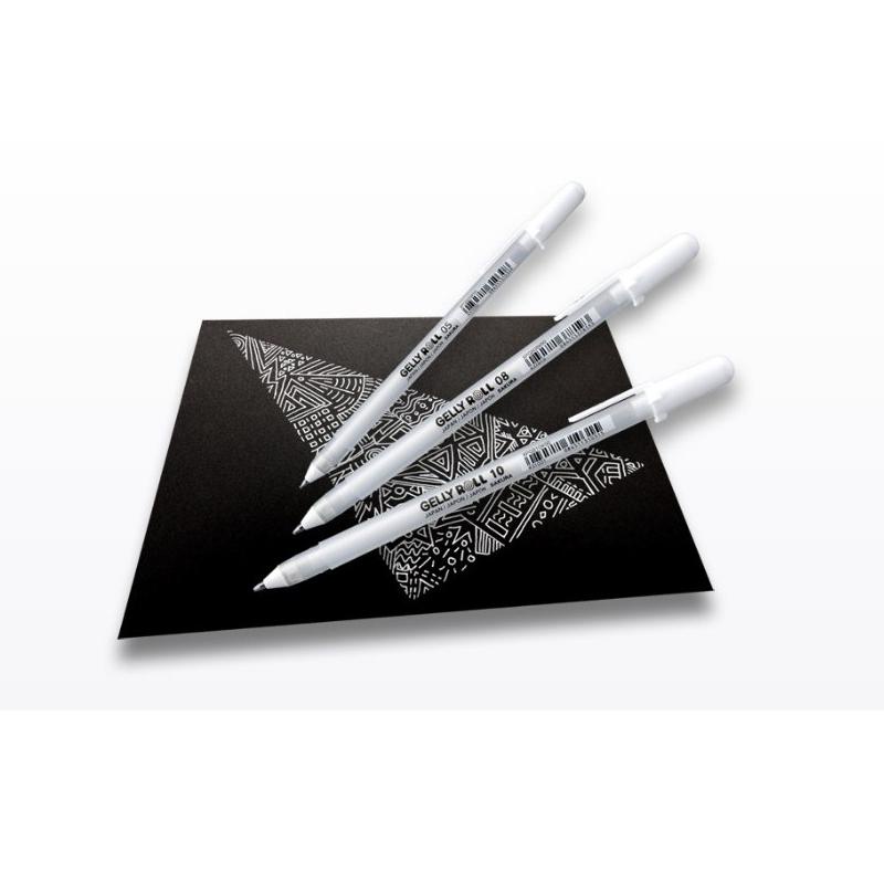 

[KODE 0CI9L] Sakura Gelly Roll Ink Pen White 0.3mm (05) - Fine Point / White Pen
