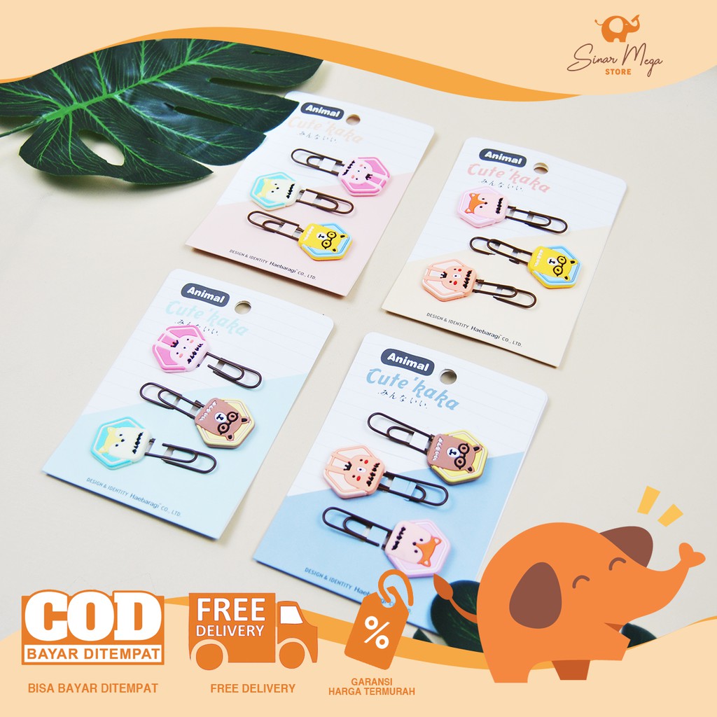 

Fancy Bookmark Paper Clip "Animal Cute Kaka" 25038 / Klip Kertas Motif Binatang Lucu Unik Murah