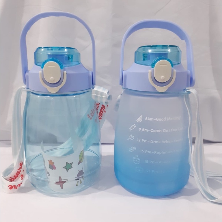 SHENAR BOTOL MINUM 1.3 LITER VIRAL KAPASITAS 1300ML MOTIVATOR PENANDA WAKTU /GEMBUL TRANSPARANT /GEMOY GRADASI