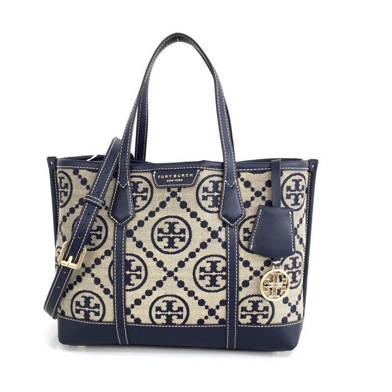 Tory Burch Perry Small Shopping Tote Bag In Navy 83313