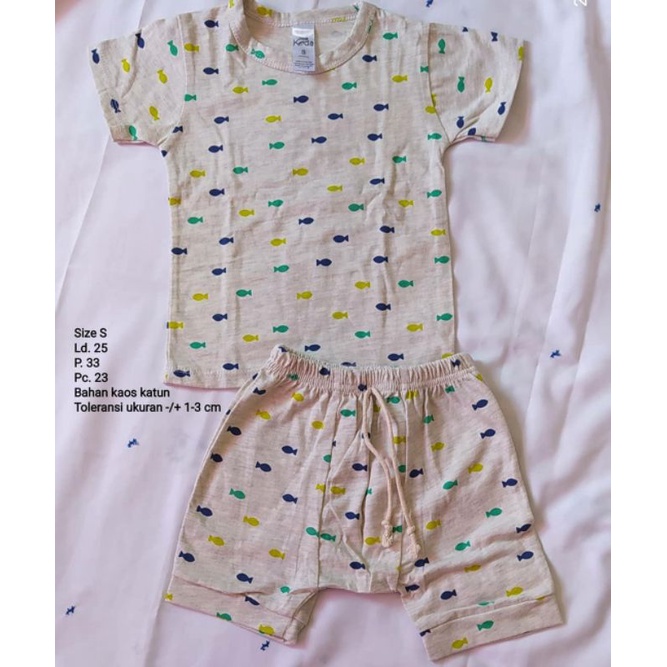 setelan pendek anak little koda s putih tulang