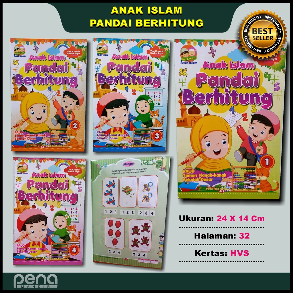 Buku Berhitung Untuk Anak - Anak Islam Pandai Berhitung - Seri Kreatif Anak Islam Serba Jaya