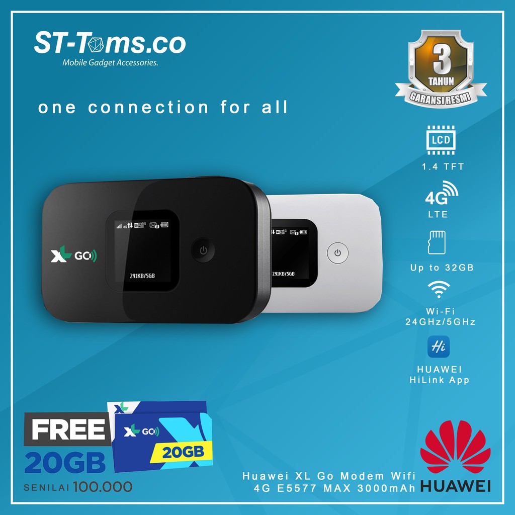 Huawei XL Go IZI Mifi Router Modem Wifi 4G E5577 MAX 3000mAh Free XL