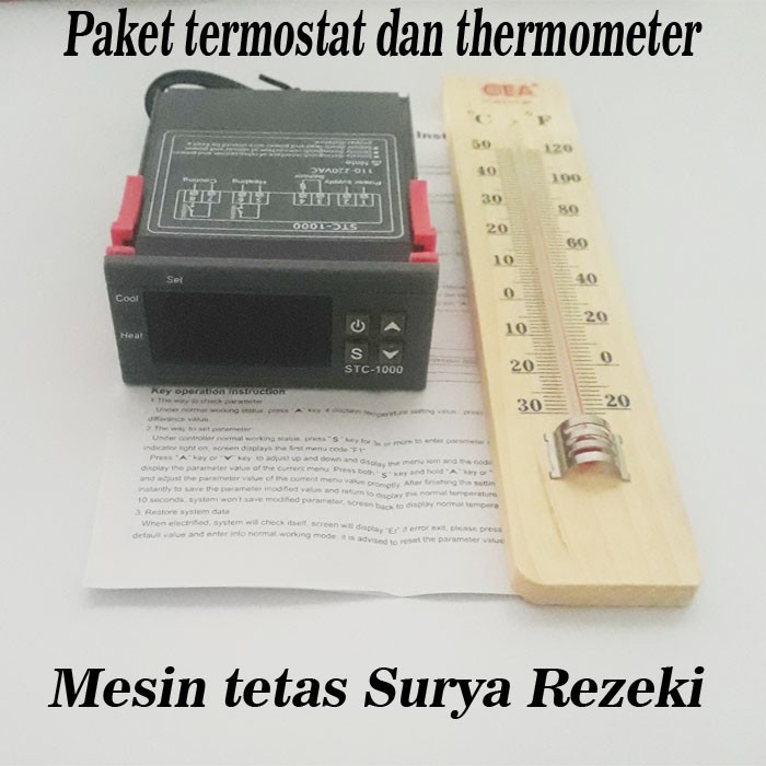 Paket termostat dan thermometer kayu mesin tetas telur otomatis / mesin penetas telur otomatis