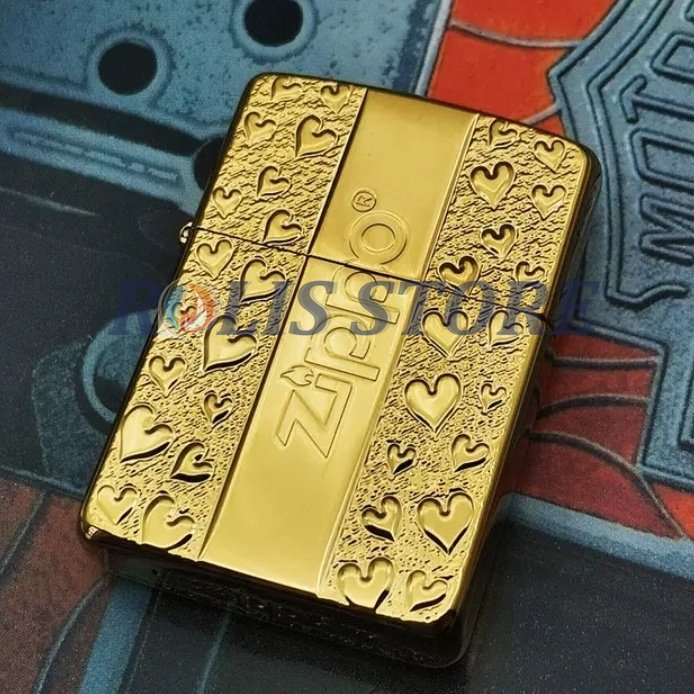 COD- Korek Zippo Gold Plated Emboss Love Zippo Lighter High Premium Quality Made In Usa &quot;Limited Edition&quot;