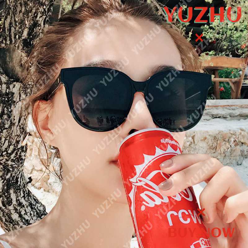 (YUZHU) Bayar di Tempat Korean Design Retro Mata Kucing Kacamata Hitam Wanita/Pria Cat Eye Sunglasses