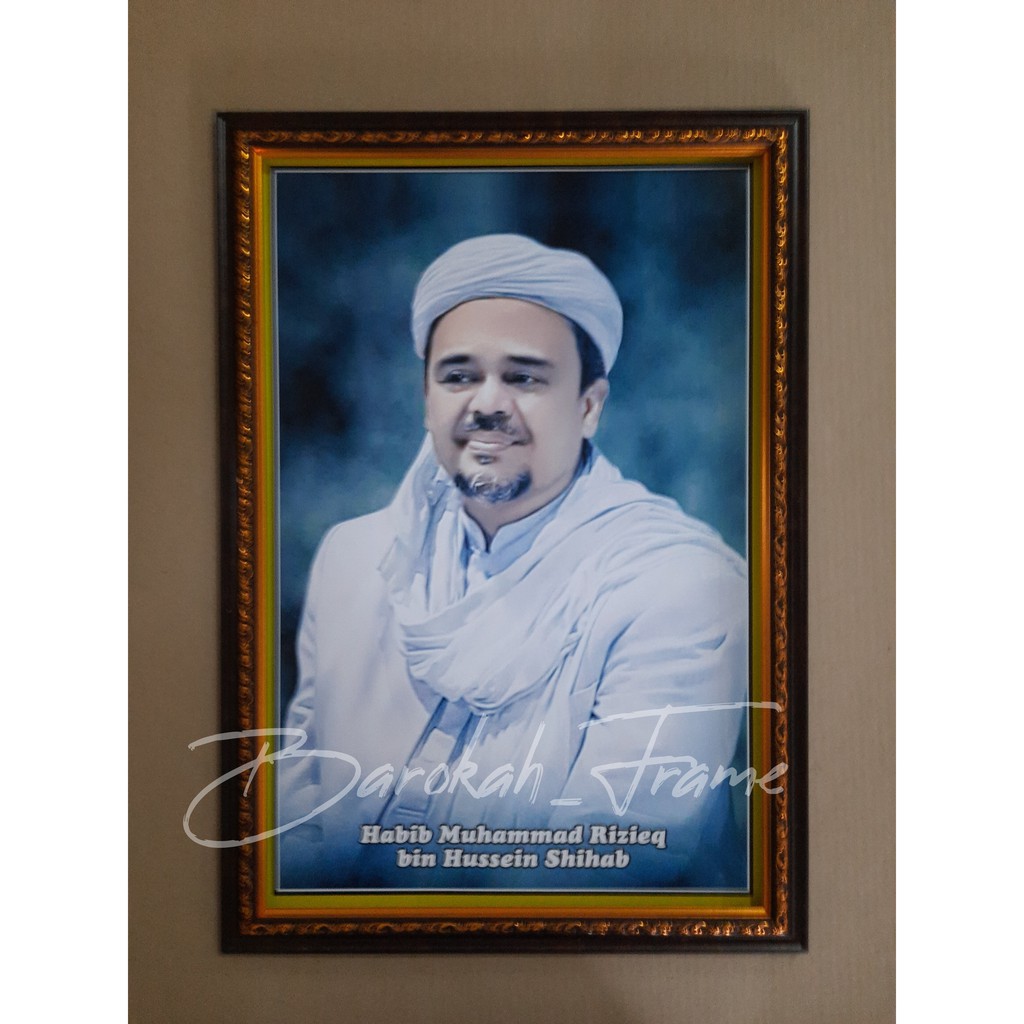 foto habib bingkai pigura foto habib dan ulama H.R.S A3+ BIRU