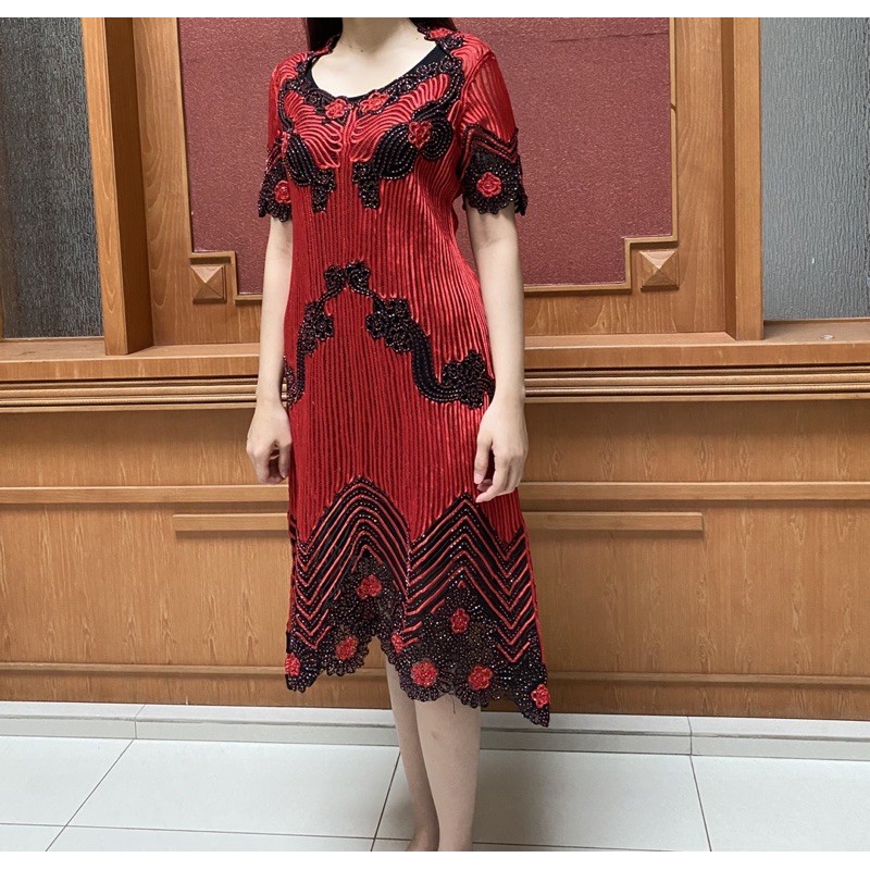 dress/gaun sulam usus payet