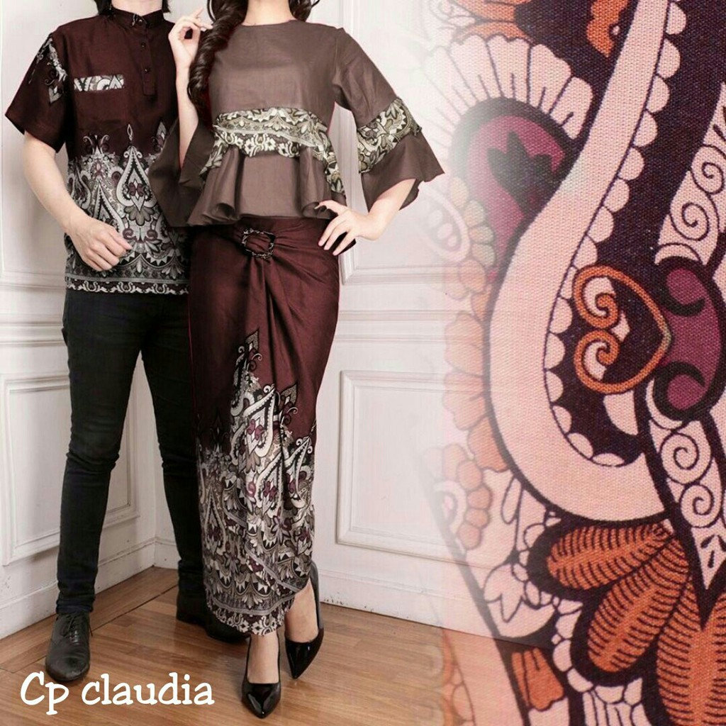IV Batik Couple Delia N Claudia 4WARNA Baju Batik Pesta Kebaya Modern Batik Modern