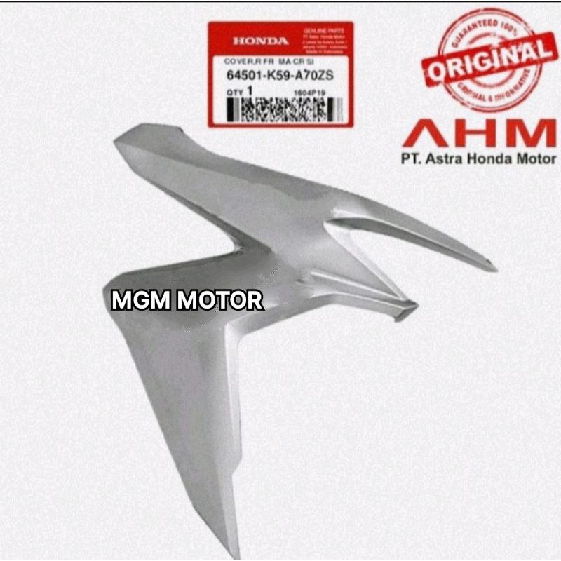 64501-K59-A70ZS Cover FR Sayap Depan Vario 150 New 2018-2021 Silver Harga Satuan Asli Ori Honda AHM