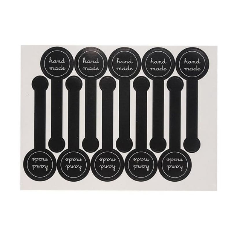 

Sticker label handmade hitam panjang per lembar isi 10 pcs