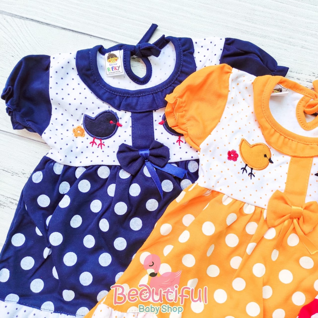 Dress Bayi Perempuan Motif Chicken Polka / Rok Baju Bayi Perempuan  Merk Rifky Collection / Baby.ou