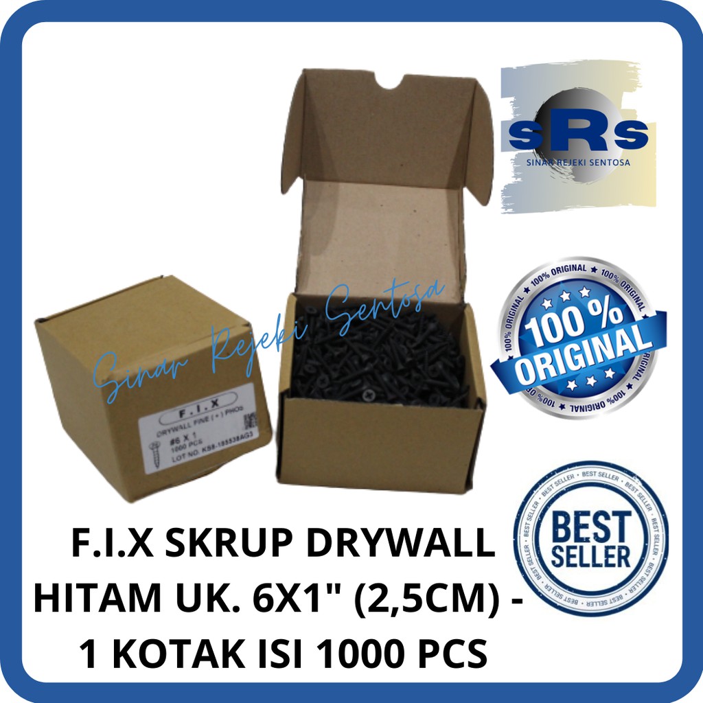 FIX SKRUP DRYWALL - SKRUP HITAM GYPSUM - 1 PAK ISI 1000PCS