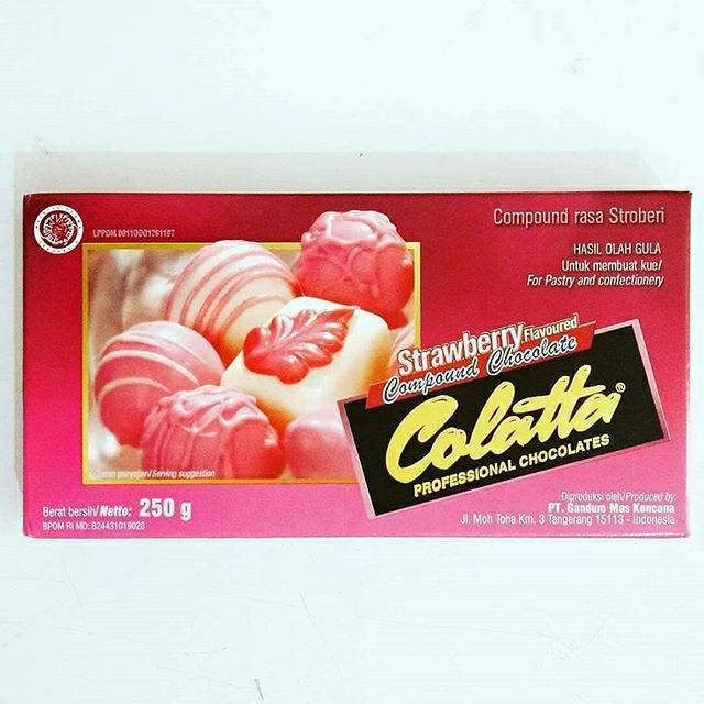 COLATTA Strawberry Compound Chocolate Coklat Batangan 250 gr