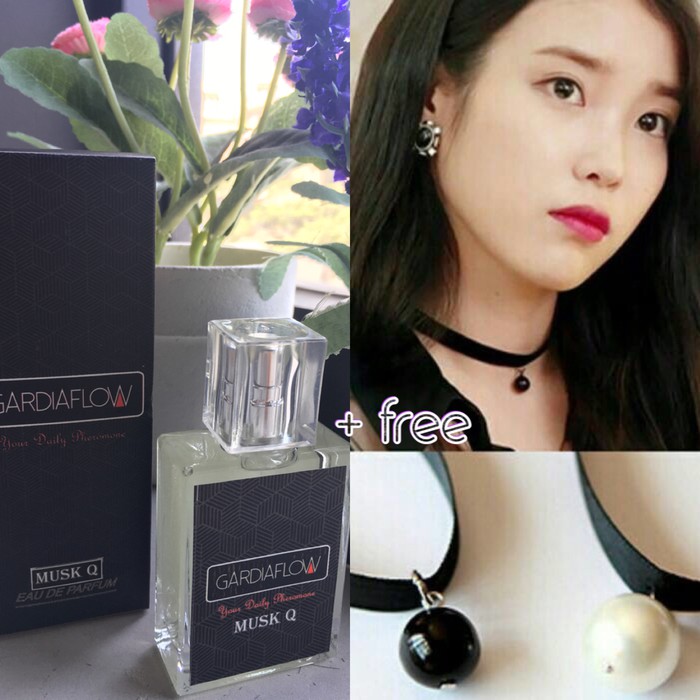 Gardiaflow parfum musk q free Kalung keren KOREA CHOKER VELVET PEARL