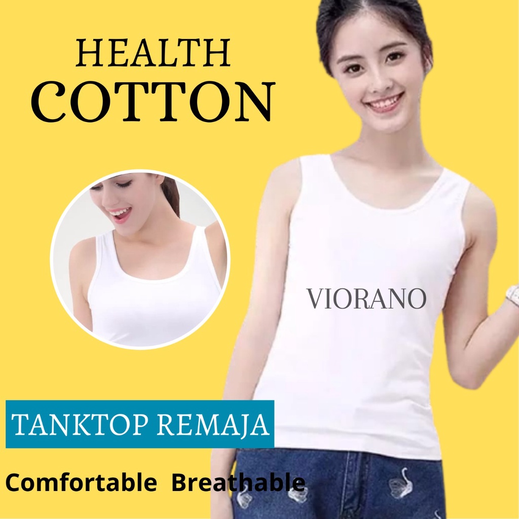 Kaos Singlet Wanita Remaja Putih Dalaman Anak Sekolah SMP SMA Pelajar Bahan Super Adem Sejuk