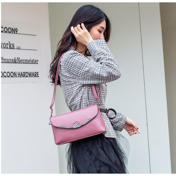 TAS SELEMPANG WANITA IMPORT KEKINIAN PESTA KULIT PINK LEANY TA373P3 SLING BAG KOREA MINI MURAH BATAM