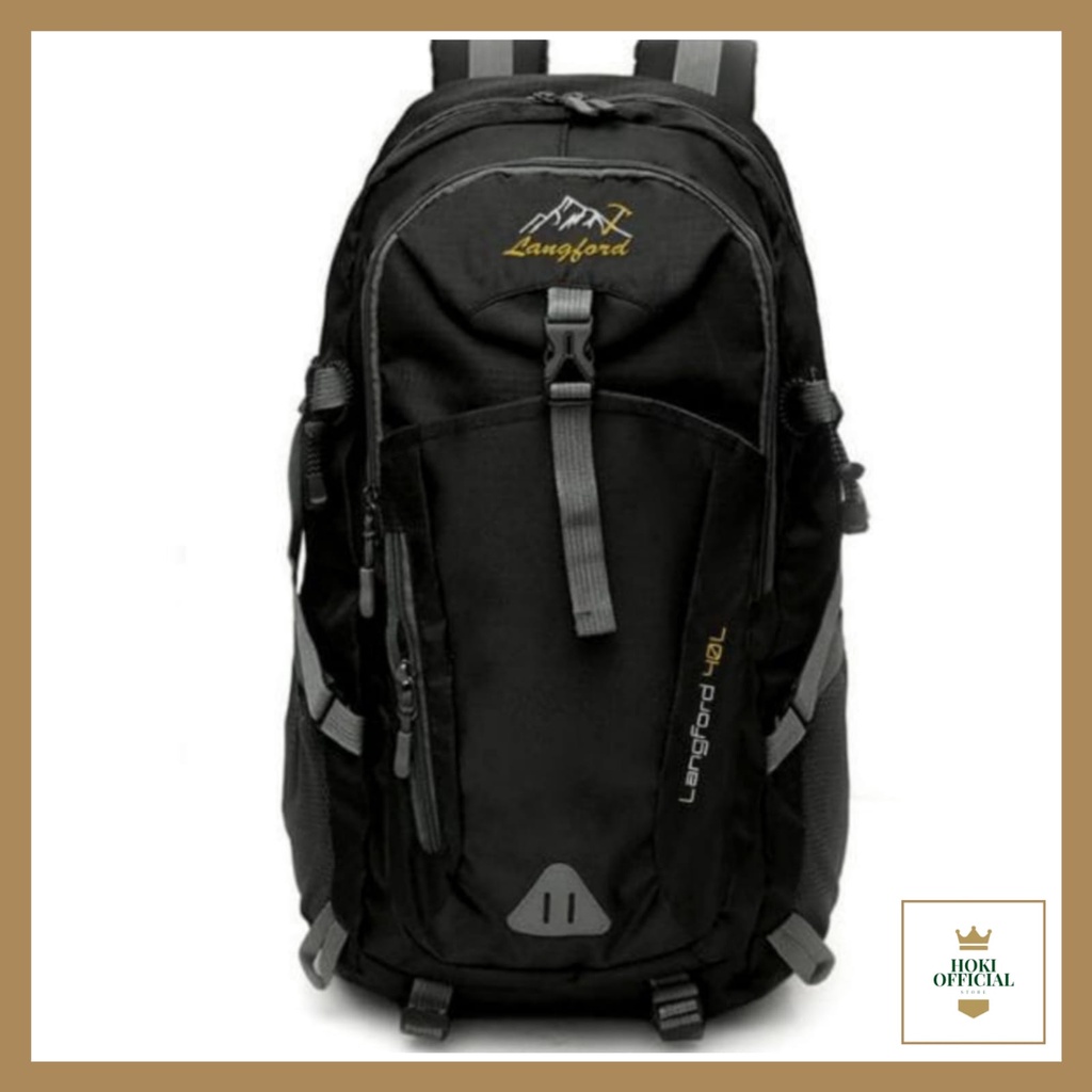 [COD] Tas Gunung Pria Carrier 40L Warna Hitam Kapasitas Besar Ransel Outdoor Mendaki Gunung Hiking Camping Tas Pria HokiOfficial