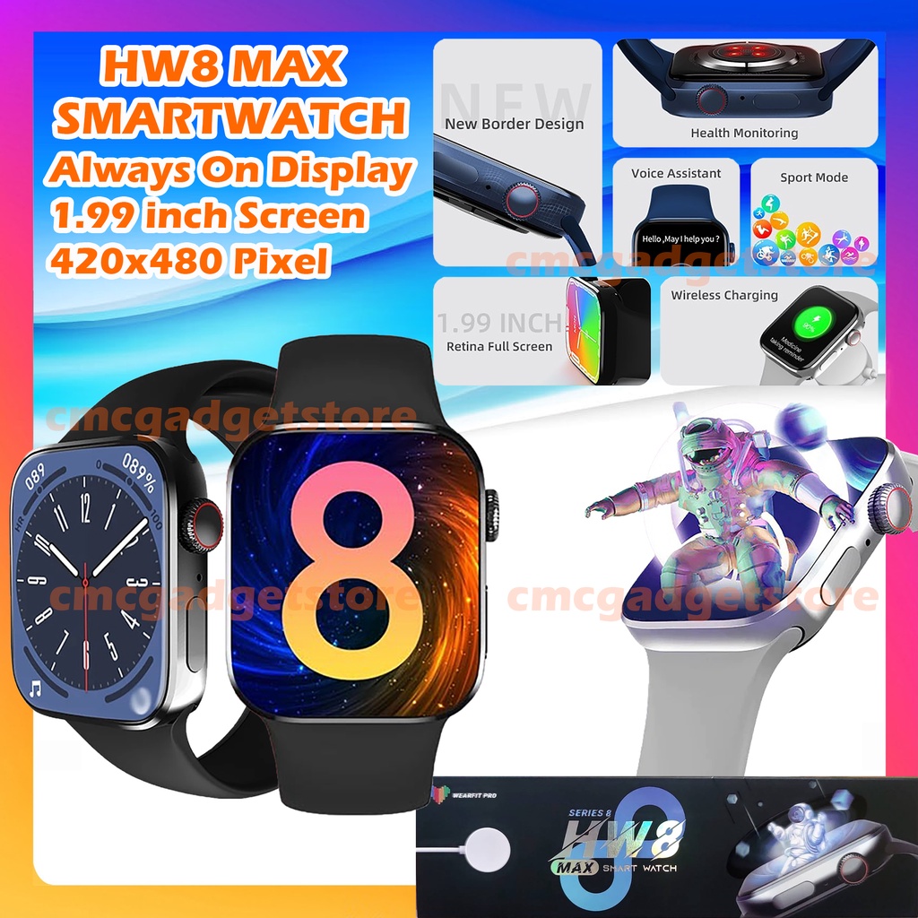 HW8 HW7 Max Smartwatch 1.99 inch Always On Display NFC Bluetooth Call HW 7 Max Smart Watch