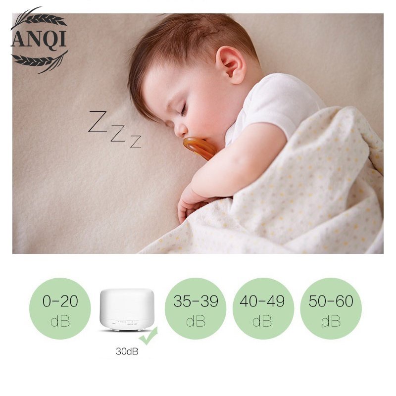 ANQI 1888 Humidifier Air Diffuser 500ML + Remote Aromatherapy 7 Color Led VS-1850