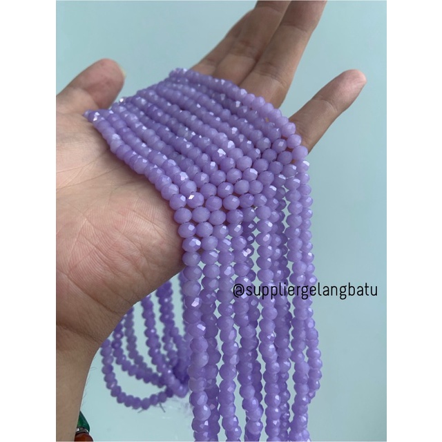 Crystal Ceko 6mm PURPLE DOFF ungu dopp manik bakpao rondele cantik