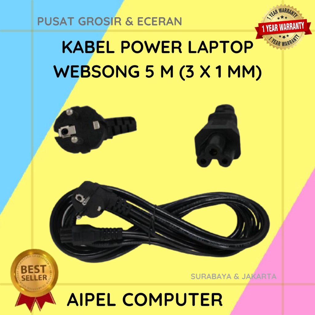 KPL3W5 | KABEL POWER LAPTOP WEBSONG 5 M (3 X 1 MM)