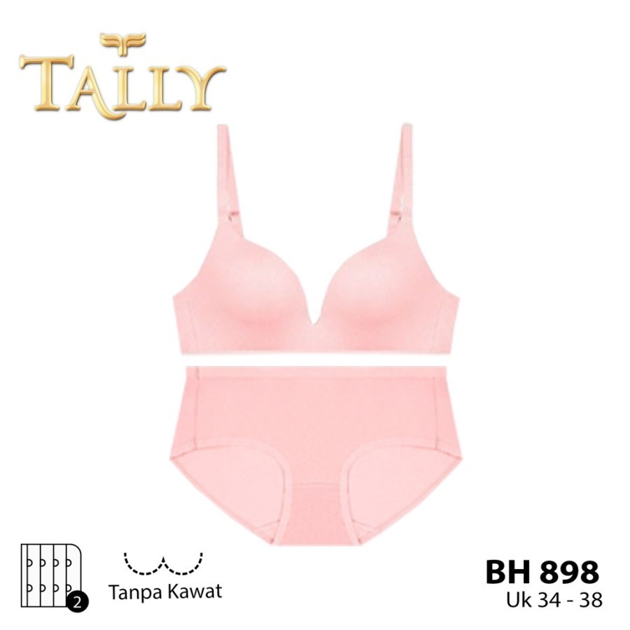 TALLY 898 Bh Set T-shirt Bra Busa tipis Tanpa Kawat BH Underwear